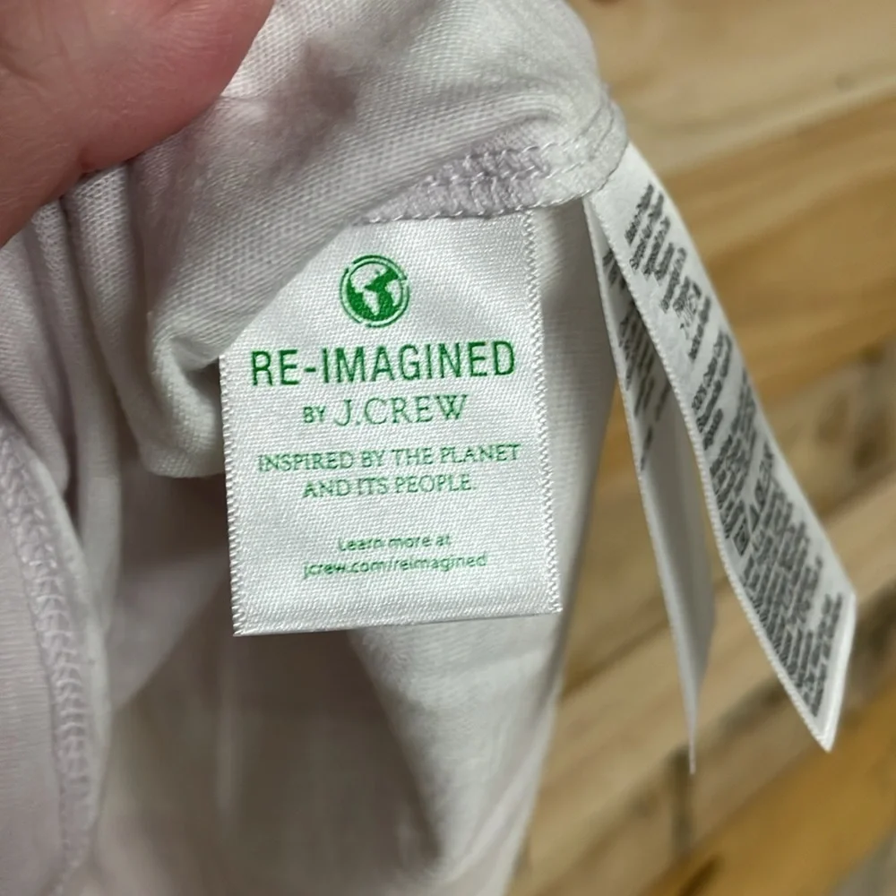 J. Crew size XL organic slub tee in white and purple stripe boxy fit